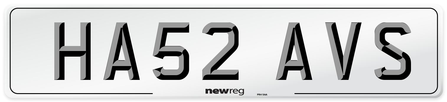 HA52 AVS Number Plate from New Reg